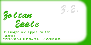 zoltan epple business card